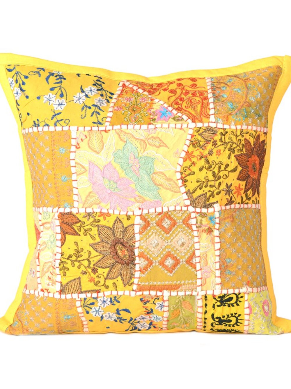Oussum Pillow Cover Square Decor Cotton Yellow Cushion Cover Patchwork comfort